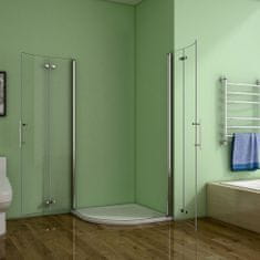 H K Štvrťkruhový sprchovací kút MELODY S4 80 cm s dvojkrídlovými dverami vrátane sprchovej vaničky z liateho mramoru