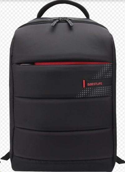 BESTLIFE Batoh CPLUS Black na 15,6“ notebook BL-BB-3335BK, čierno/červený