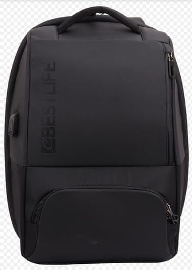 BESTLIFE Batoh Neoton s poistkou na 15,6“ notebook BL-BB-3401BK-1-15.6, čierny