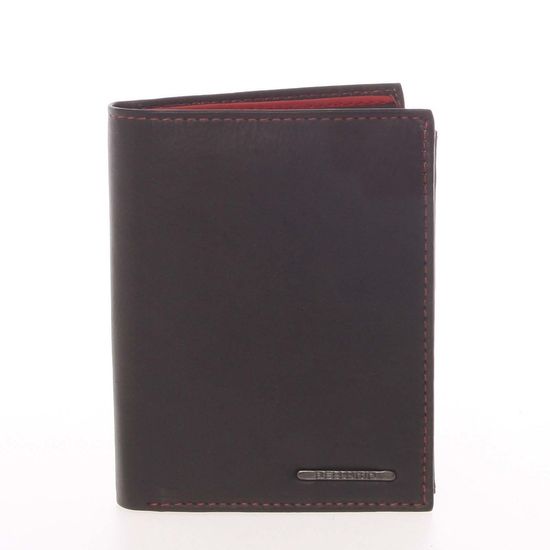 Bellugio Módna farebná pánska kožená peňaženka Giacomo čierna/červená