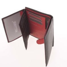 Bellugio Módna farebná pánska kožená peňaženka Giacomo čierna/červená