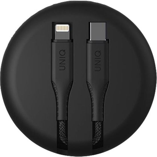 UNIQ Halo USB C to Lightning cable 1.2m Midnight Black čierny, Uniqa-HALO (CTMFI) -Black