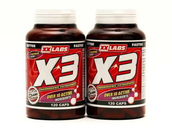 XXlabs Nutrition X3 Thermogenic fatburner 120 kapsúl 1 + 1 ZADARMO
