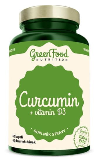 GreenFood Curcumin + vitamín D3 60 kapsúl