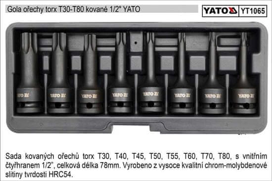YATO Zástrčné hlavice torx kované sada 8 kusov T30-T80 Yato
