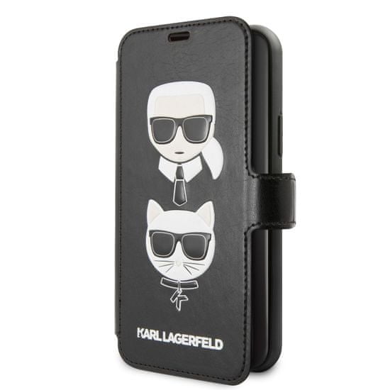Karl Lagerfeld Cardslots Book Púzdro pre iPhone 11 Black (EU Blister), KLFLBKSN61FKICK