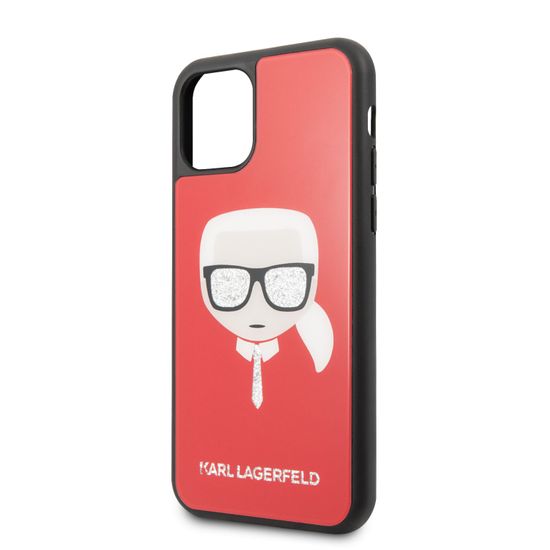 Karl Lagerfeld Dle Layers Glitter Kryt pre iPhone 11 Pro Red (EU Blister), KLHCN58DLHRE