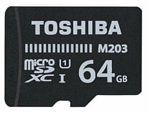 TOSHIBA microSDXC 64 GB M203 UHS-I, 100 MB/s, Class 10 + adaptér (THN-M203K0640EA)