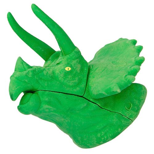 Dino World Guma na gumovanie ASST, Zelený Triceratops, 3D puzzle
