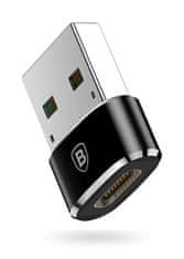 BASEUS USB adaptér USB samec / USB-C samica, čierna (CAAOTG-01)