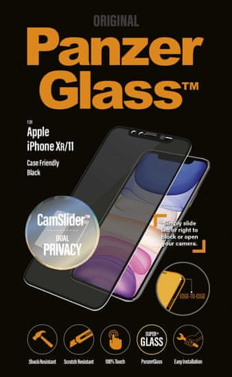 PanzerGlass Edge-to-Edge Privacy pre Apple iPhone Xs Max/11 Pro Max čierne s CamSlider, P2669