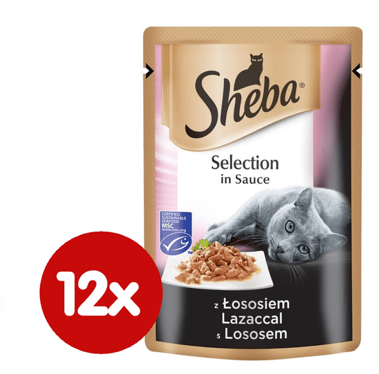 Sheba Kapsička SELECTION in Sauce s lososom 12 x 85g