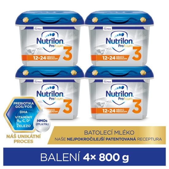 Nutrilon 3 Profutura batoľacie mlieko 4x 800 g, 12+
