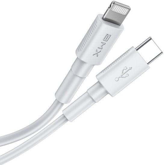 BASEUS BMX Mini PFI certifikovaný kábel USB-C na Lightning PD (18W 1.8M), biela, CATLSW-B02