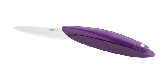 Mastrad Keramický nôž skladací fialový 10cm