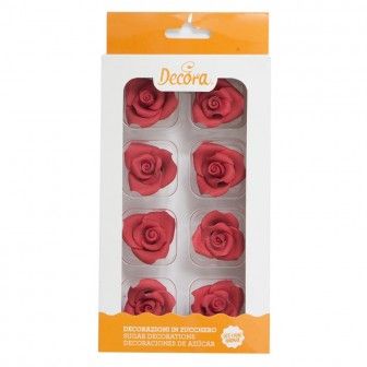 Decora Cukrové ruže červené 8 ks