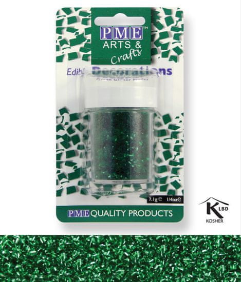 PME Posýpka Glitter Flakes – zelená