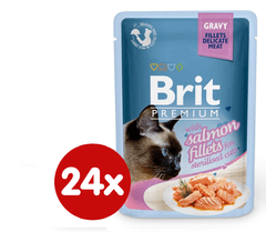 Premium Cat Delicate Fillets in Gravy with Salmon for Sterilised 24 X 85 g