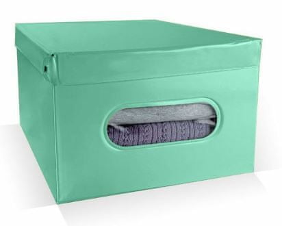 Compactor Skladacia úložná krabica - kartón box Nordic 50 x 40 x 25 cm, zelená