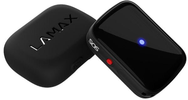 Lamax GPS Locator, GPS lokátor na kľúče, na psa, na mačku, na dieťa, na cennosti, na batožinu, GPS LBS GSM Wi-Fi lokalizácia bezpečnej zóny SOS tlačidlo SIM karta miniatúrny vodeodolný mikrofón reproduktor obojok silikónové puzdro nízka hmotnosť IP67 mobilná aplikácia Lamax tracking app malý GPS vysielač sledovanie polohy psa domáci maznáčik lokalizácia dlhá výdrž batérie lokalizácia batožiny lokalizácia psa lokalizácia mačky