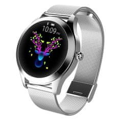 Neogo SmartWatch Glam, dámske smart hodinky, strieborné/kovové