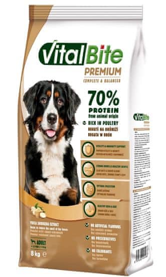 VitalBite Prémiové granule pre psov 8 kg