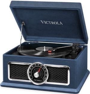 elegantný retro gramofón Victrola VTA-810B FM rádio 3 rýchlosti otáčok 33 45 78 RCA výstup slúchadlový výstup bluetooth 