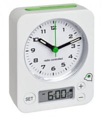 TFA 60.1511.02.04 COMBO bezdrôtový budík s digitálnym nastavením, bielo-zelený 