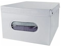 Compactor SMART 4 skladacie úložné krabice s vekom, biela PVC - 50 x 40 x 25 cm