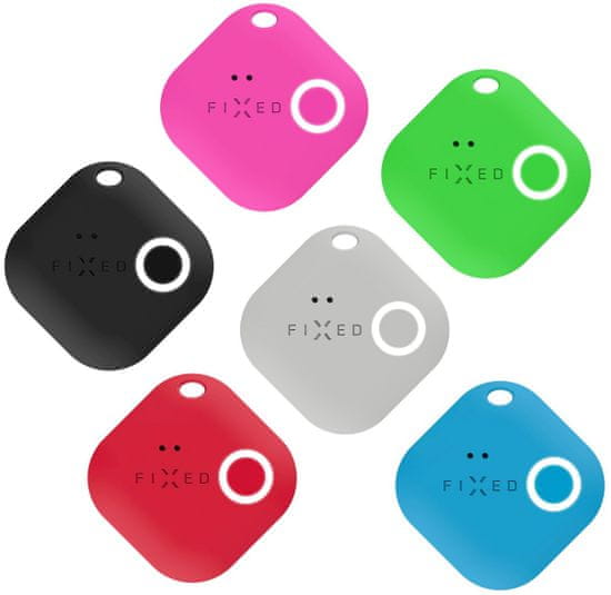 FIXED Smart tracker Smile s motion senzorom, 6-pack, čierny, sivý, červený, modrý, zelený, ružový