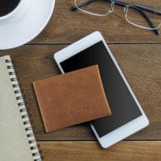 FIXED Kožená peňaženka Smile Wallet so smart trackerom Smile s motion senzorom, hnedá