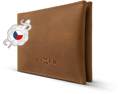 Kožená peňaženka ručne šitá, Bluetooth čip, smart tracker Fixed Smile, pohybový senzor, alarm
