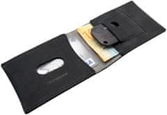 FIXED Kožená peňaženka Smile Wallet so smart trackerom Smile s motion senzorom, čierna