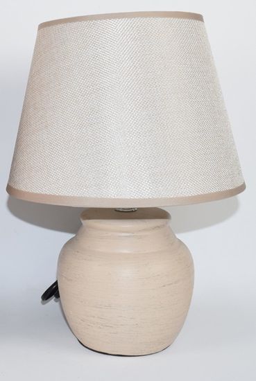 DUE ESSE Svetlo béžová stolná lampa 30 cm, keramika