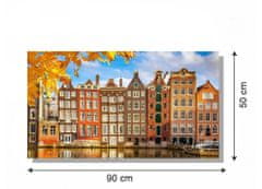 Dimex Dimex, obrazy na plátne - Domy v Amsterdame 90 x 50 cm
