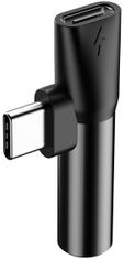 BASEUS 90° adaptér USB-C/USB-C + 3,5 mm jack CATL41-01, čierna