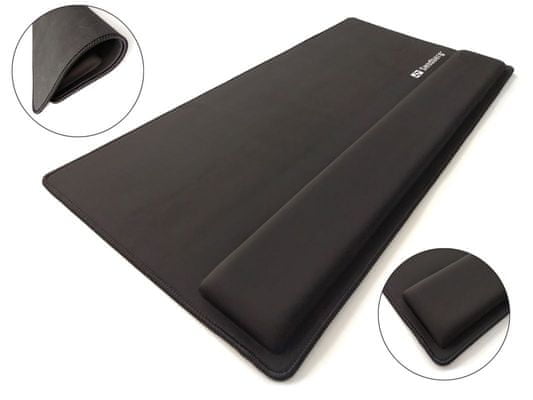 Podložka pod myš Sandberg Soft Desk Pad Pre XXL látková odolná protišmyková spodná strana ergonomická podložka pod zápästie zápästná podpora