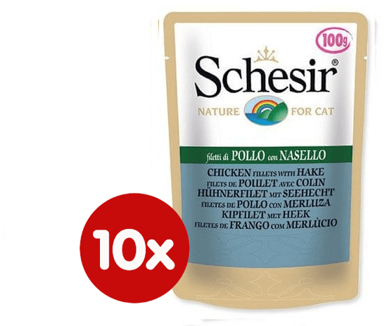 Schesir Kapsička Cat kuracie + hejk 10 x 100g
