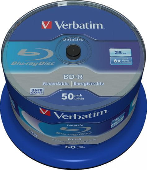 VERBATIM BD-R SL DataLife 25GB, 6x, spindle 50 ks (43838)