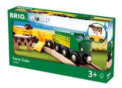Poľnohospodársky vlak pre prepravu zvierat s 2 vagónikmi, kravou, koňom