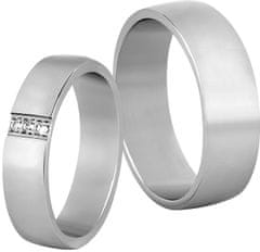 Beneto Dámsky prsteň z ocele s kryštálmi SPD01 (Obvod 49 mm)