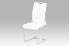 Autronic jedálenská stolička biela koženka / chróm DCL-411 WT