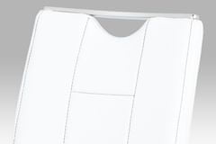 Autronic jedálenská stolička biela koženka / chróm DCL-411 WT