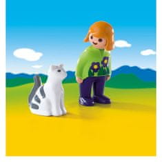 Playmobil Dievčatko s mačičkou , 1.2.3, 2 ks