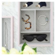 Poschodie šperkovnice Stacker, Svetlo ružová/béžová | Jewellery Box Layers Leather