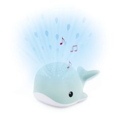 ZAZU Veľryba WALLY modrá - nočný projektor s melódiami