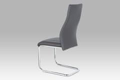 Autronic jedálenská stolička, šedá koženka / chróm HC-955 GREY