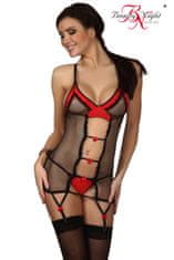 Beautynight Erotická košieľka Heather chemise + Nadkolienky Gatta Calzino Strech, čierno-červená, L/XL