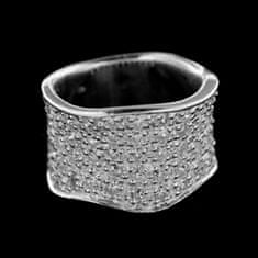 Amiatex Strieborný prsteň 14955 + Nadkolienky Gatta Calzino Strech, 56