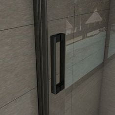 H K Sprchové dvere jednokrídlové BLACK SAFIR D1 90, 88,7 – 91,7x200 cm